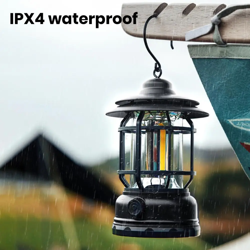 

Hanging Camping Light Portable Retro Style Led Camping Lantern Dimmable Rechargeable Hands-free Flashlight for Outdoor Work