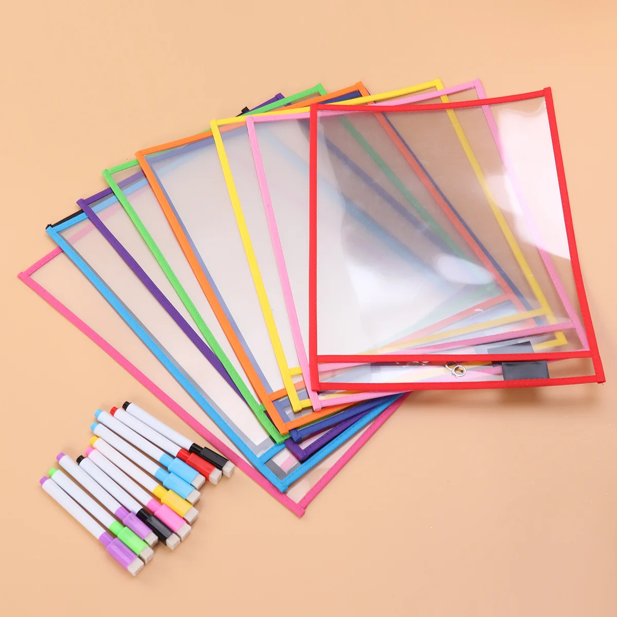 

Bag Dry Erase Pocket Teaching Transparent Sewing Reusable Storage School Accessory