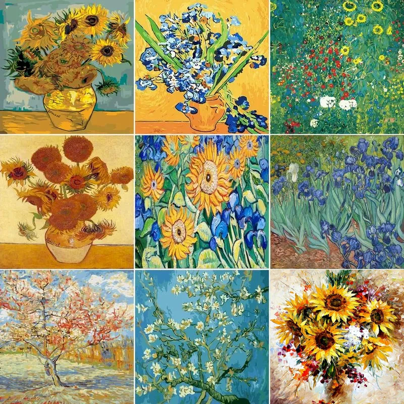 

DIY 5D Diamond Painting Van Gogh Sunflowers Impression Paintings Diamond Embroidery Mosaic Rhinestone Pic Home Decor Handwork