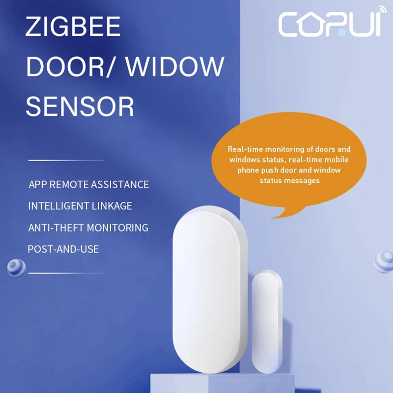 

CoRui Tuya ZigBee Wireless Door Magnetic Sensor Smart Linkage Alarm Smart Sensor For Doors And Windows (Gateway Required)