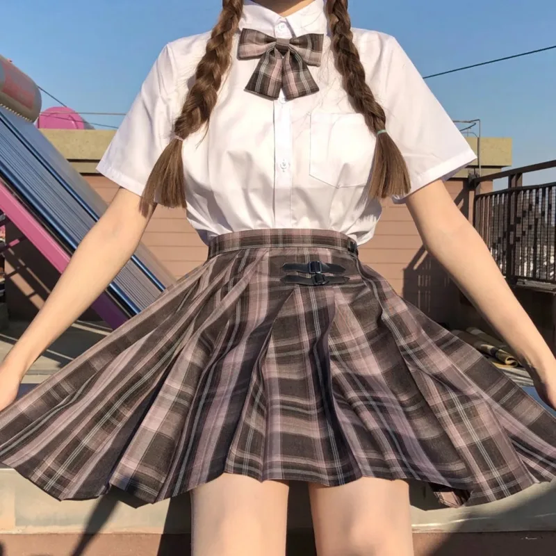 School Girl Uniform Jk Plaid Skirt Women Y2k High-waisted Pleated Sexy Black Mini Female Kawaii Harajuku Short |