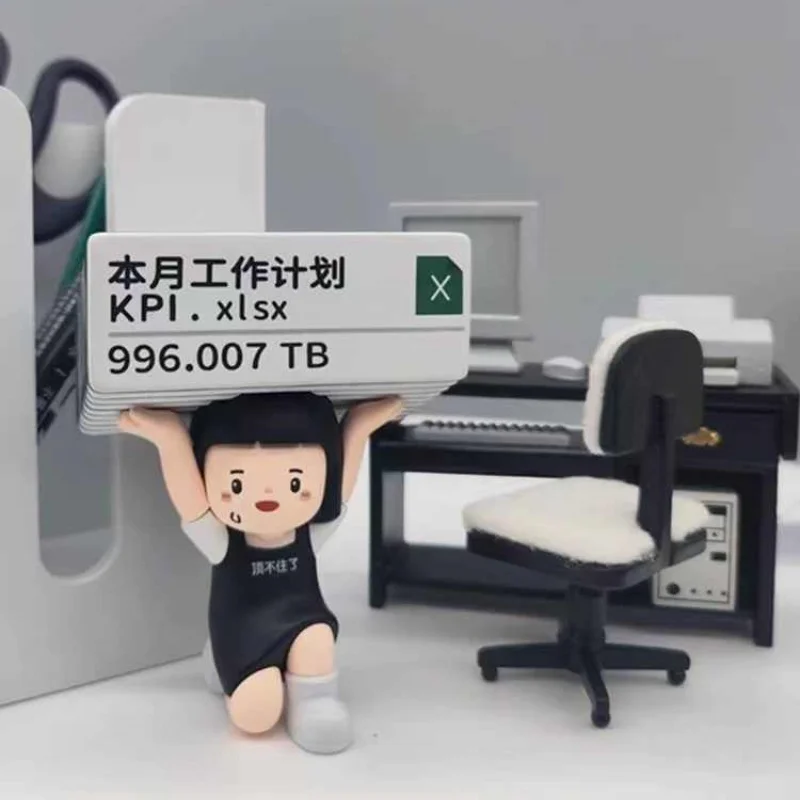 Подлинная карта состояния на рабочем месте серия слепая коробка рабочие фигурки