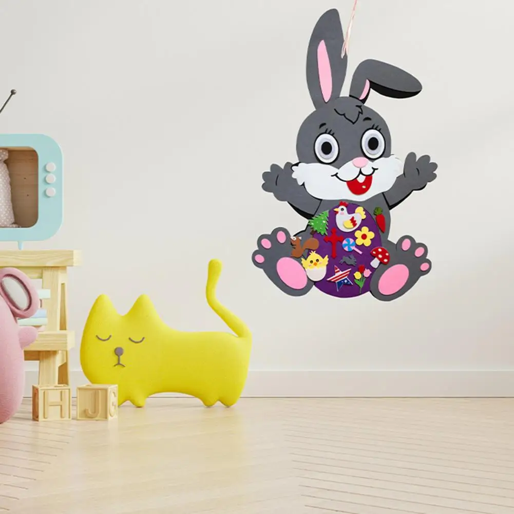 

Attractive Rabbit Chick Hanging Pendant Wall Art Ornament Easter Hanging Decoration Charming Decorative