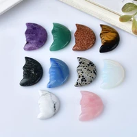 1pc natural crystal quartz lepidolite moon face gemstone decor crafts diy gift pendant mini statue stone colorfull spar