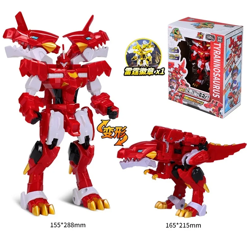 

Робот-трансформер Тираннозавр Рекс, 4 деформированные автомобили, аниме фигурка дракона, мультяшная игрушка, сувенир, детский подарок для м...