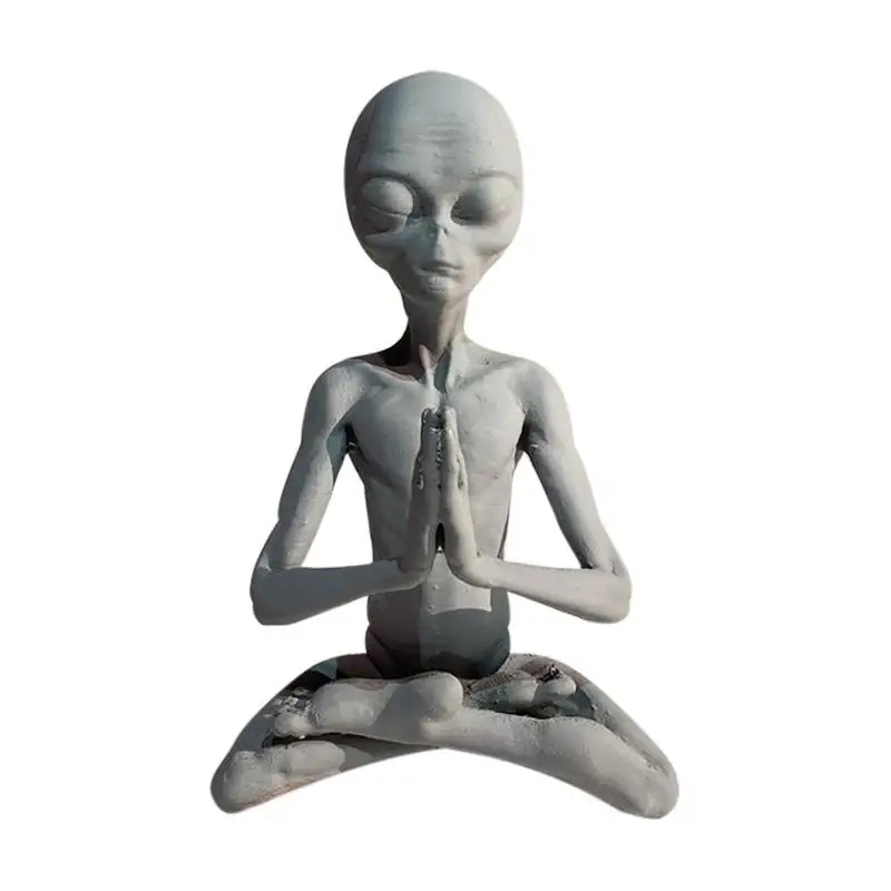 

Meditating Alien Resin Statue Garden Ornament Best Art Decor For Indoor Outdoor Home Or Office Promotion Home Decoration