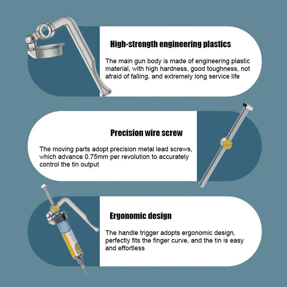 

Flux Syringe Paste Dispenser Plastic+stainless Steel Portable Welding Kit With Needle 100x50x30mm Gun Flux Universal
