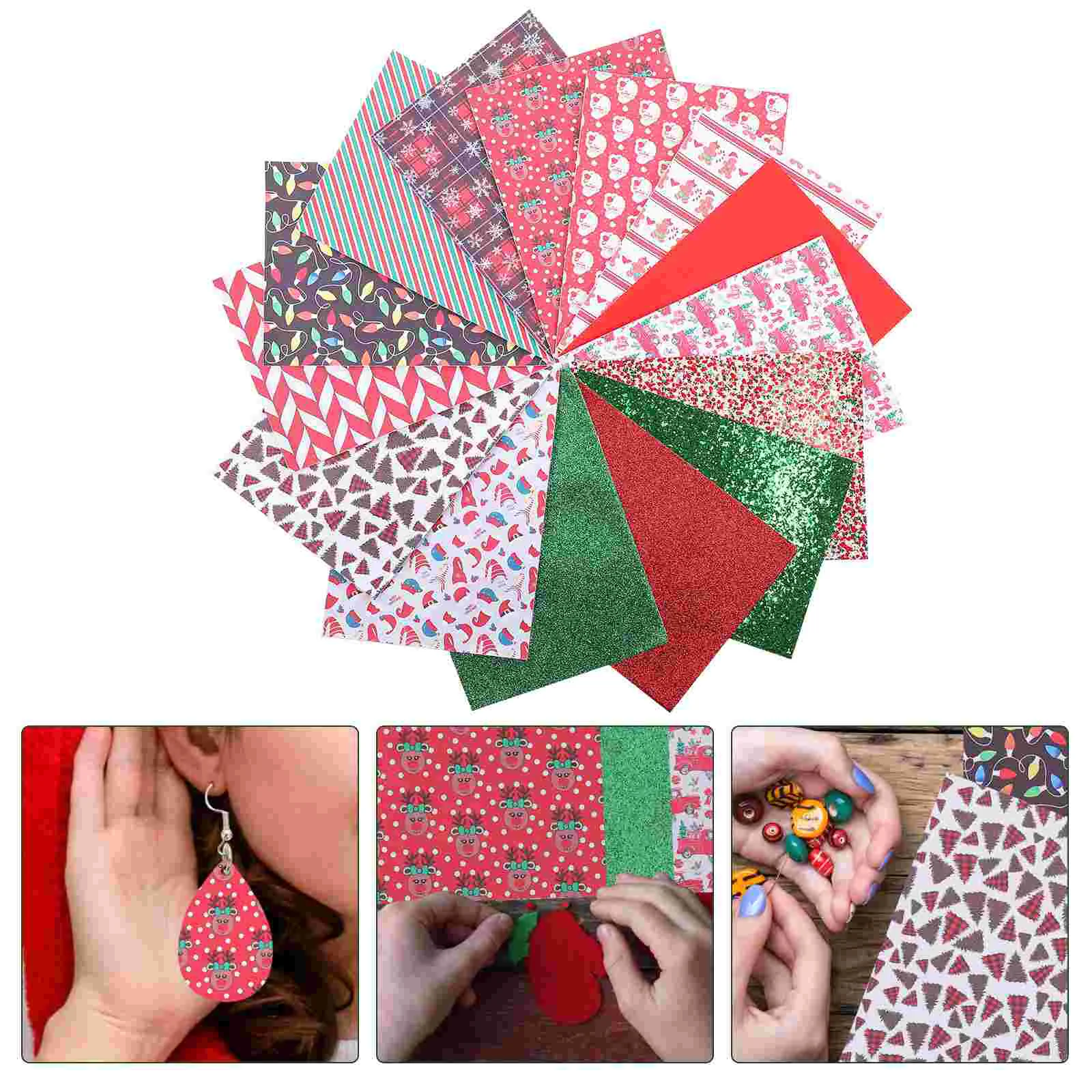 

Fabric Sheets Christmas Sheet Pu Faux Printed Glitter Diybag Making Material Holiday Coloredsynthetic Theme Artificial Series