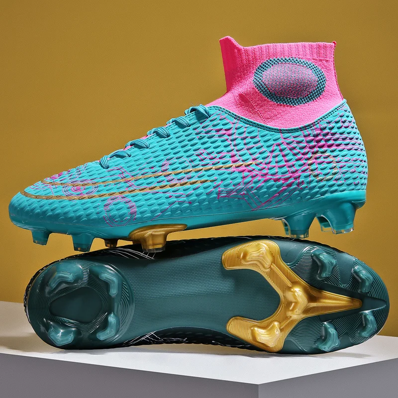 

Novo Futebol Masculino Antiderrapante Sapatos De Alta Tornozelo Sapatos De Futebol Tf/fg Ao Ar Livre Botas De Treinamento De