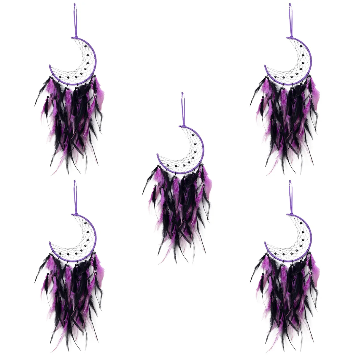 

5x Decorative Exquisite Creative Woven Moon Dream Catcher Wall Hanging Dream Catcher Moon Dreamcatcher