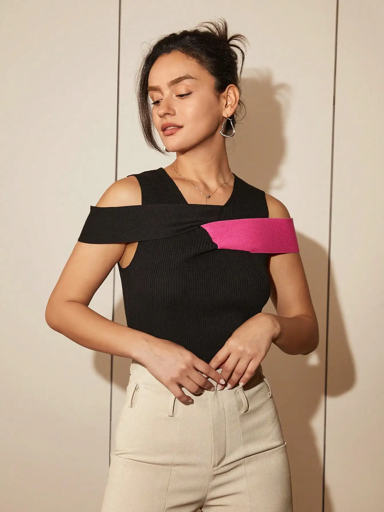 AEL весенняя повседневная рубашка контрастного цвета неправильной формы для