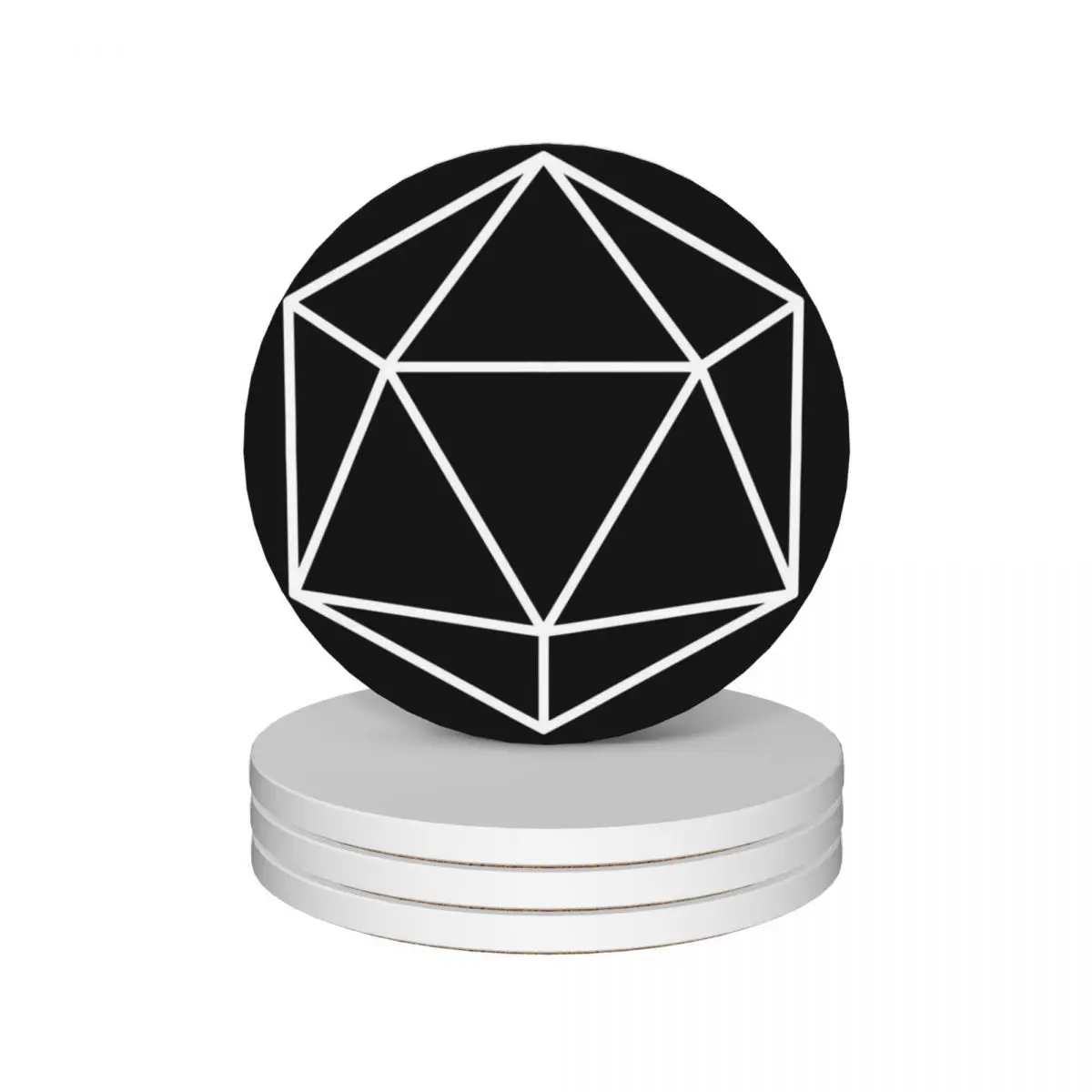 Белые керамические подставки Icosahedron d20 с проволочной рамой (набор из 4 шт.) для