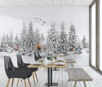 beibehang photo 3d wallpaper nordic minimalist black and white elk forest murals living room bedroom waterproof wall painting