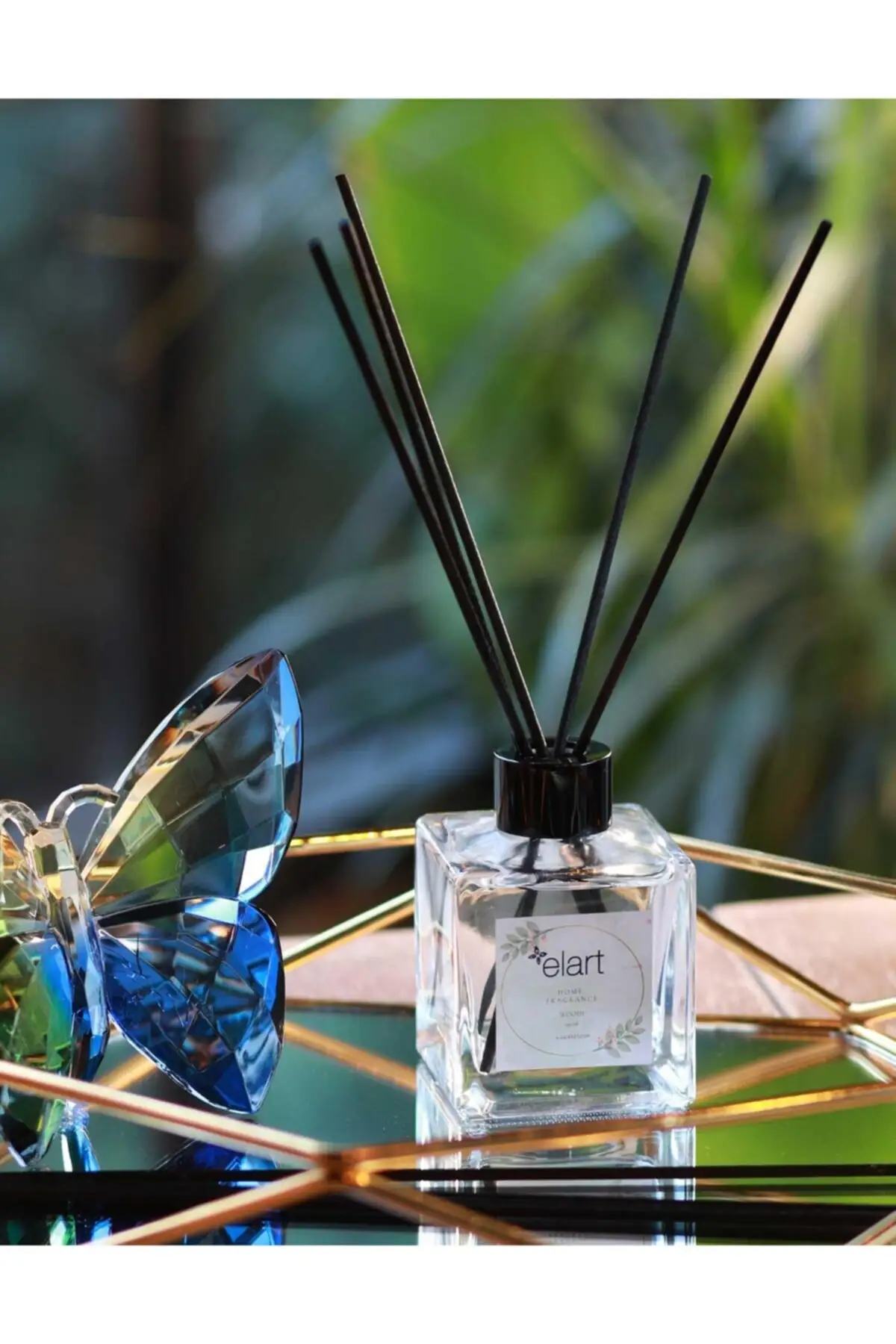 

135 Ml Bamboo Striped Room Smell Woody Fragrant White Single Size Single