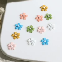 10pcs alloy pearl flower nail art charms 9 5x9 5mm floral designer charms 6 colors cute nail art accessoreis for manicure strass