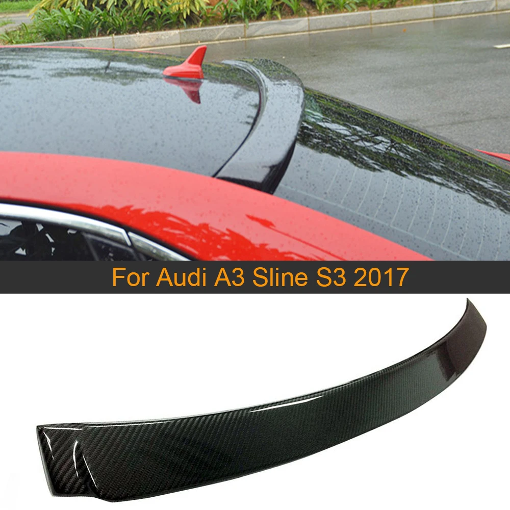 

Car Rear Roof Wing Spoiler For Audi A3 Sline S3 2017 Carbon Fiber Rear Roof Boot Lip Wing Spoiler