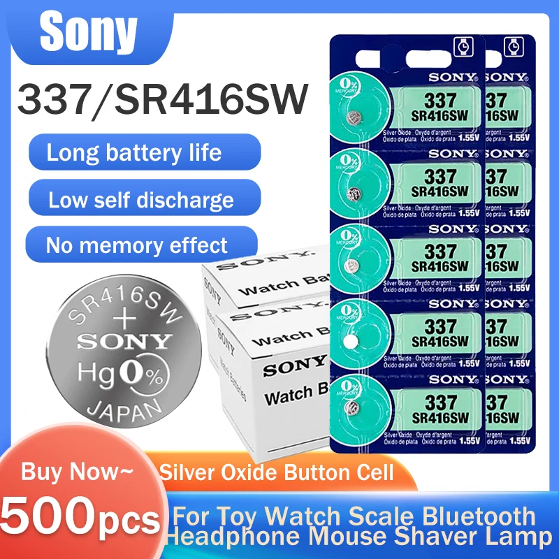 Оригинальный аккумулятор для часов Sony 500 SR416SW 337 в оксид серебра 1 55 шт. |