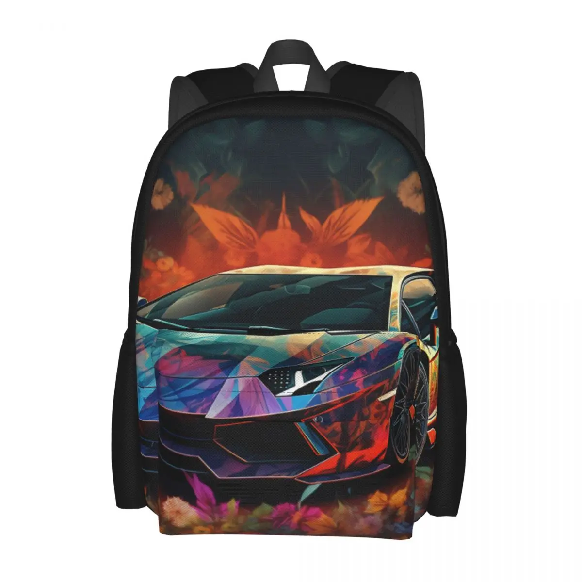 

Роскошный рюкзак для спортивных автомобилей, неоновые красочные рюкзаки с рисунком в эстетике, большой школьный рюкзак унисекс для велоспо...