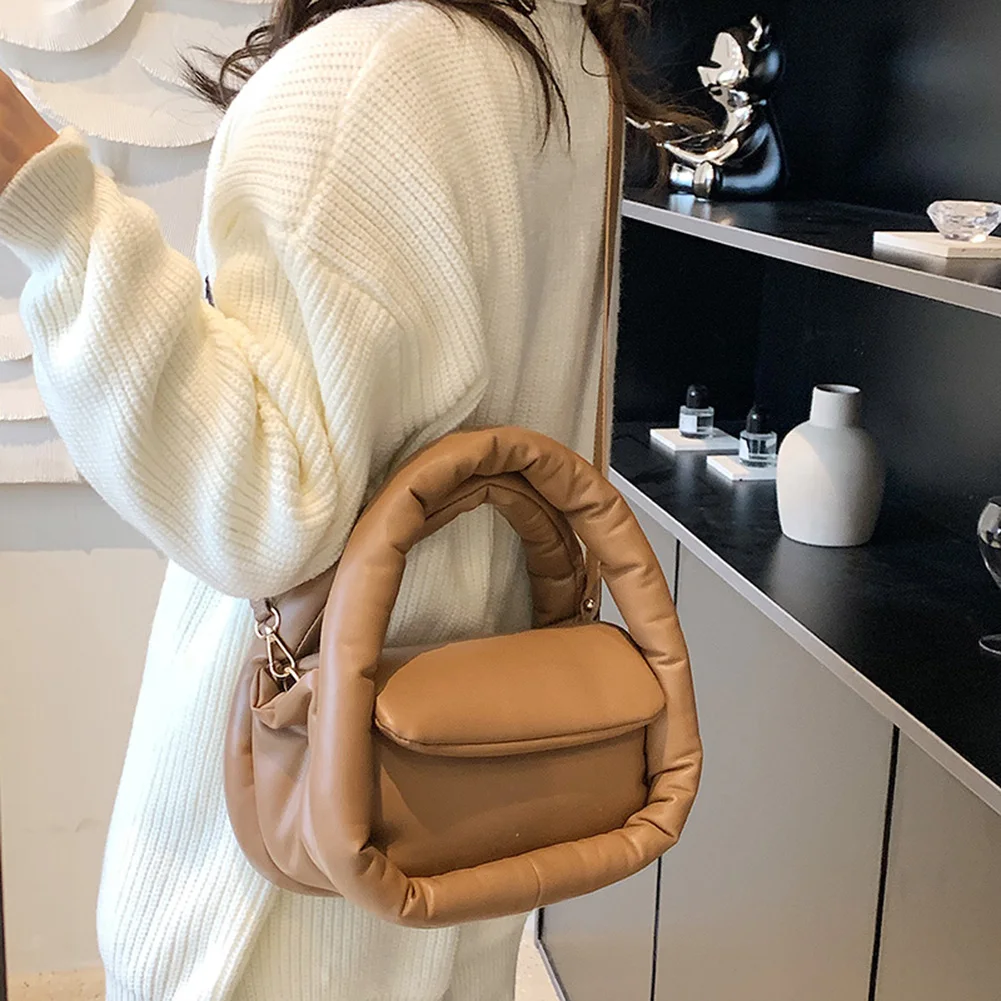 

Women‘s Bag Down PU Mini Handbag Autumn Winter Elegant Small Flap Tote Purse For Ladies Crossbody Bags Brand Designer Clutches