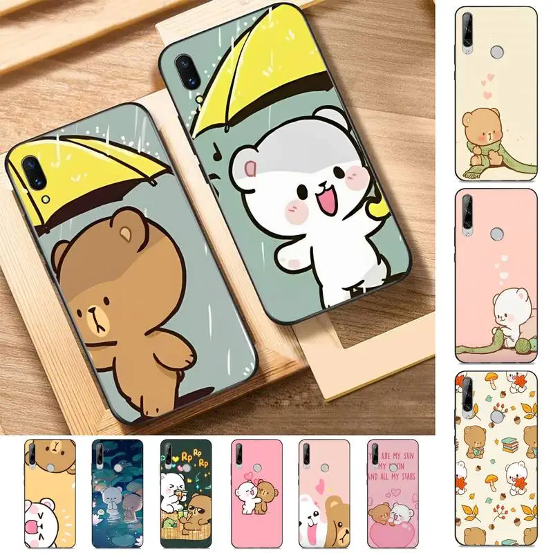 

Cute Milk Bear Phone Case for Huawei Y 6 9 7 5 8s prime 2019 2018 enjoy 7 plus