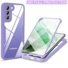 360 Прозрачный чехол для Samsung Galaxy S21 FE S22 Ultra Plus A72 A52 A32 A22 5G A12 A03s противоударный чехол для телефона с полной защитой