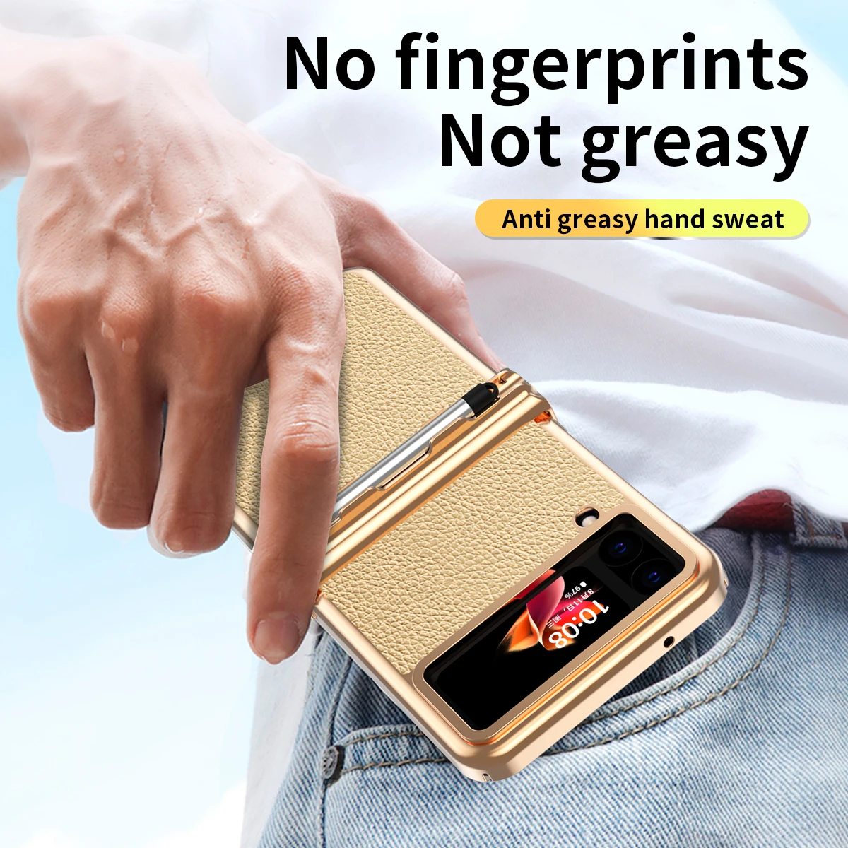 Kup Pióro Pojemnościowe Do Samsung Galaxy Z Flip 4 3 5G Podwójny Futerał Na Zawiasy Z Dotykowym Gniazdem Na Pióro Skórzany Pokrowiec Do Etui Galaxy Z Flip4 Flip3
