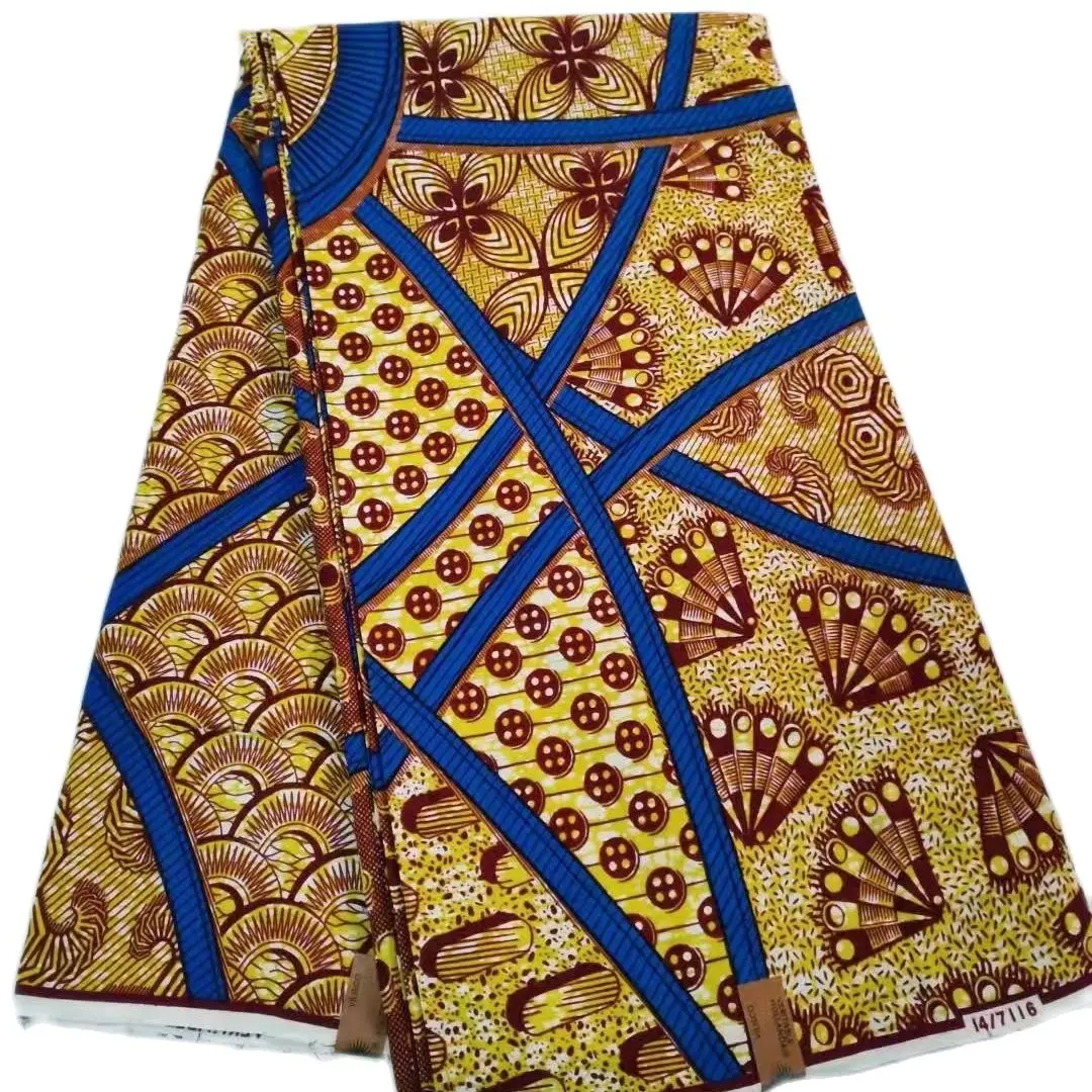 

High Quality Veritable African Wax Prints Fabric Ghana Wax 100% Cotton Super Real Wax Nigeria Ankara Loincloth 6yards VLS930-2