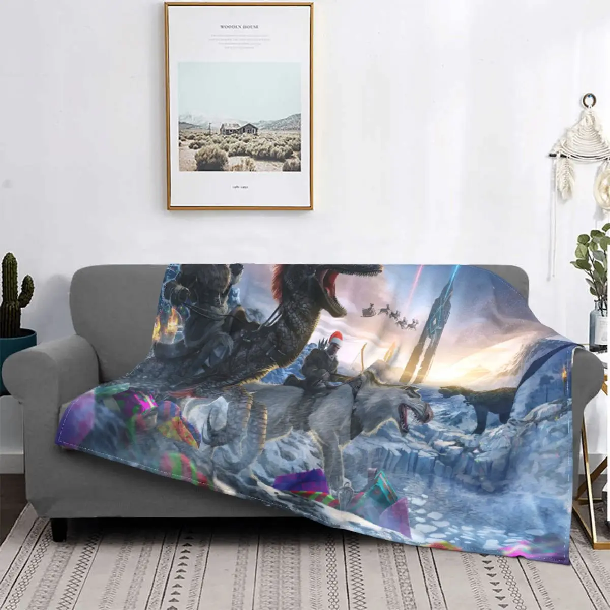 

ARK Survival Evolved Dinosaur ARPG Games Blanket Flannel Decoration Fight Portable Home Bedspread