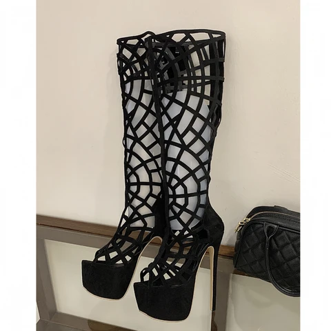 Eilyken уличный стиль, женские сандалии на высоком каблуке-шпильке с открытым носком, летние модные туфли на молнии на платформе