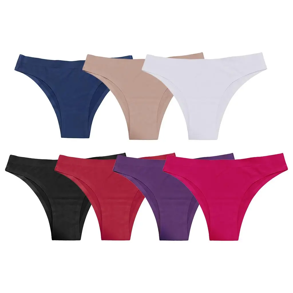 

Однотонное бесшовное нижнее белье, брифы с низкой талией