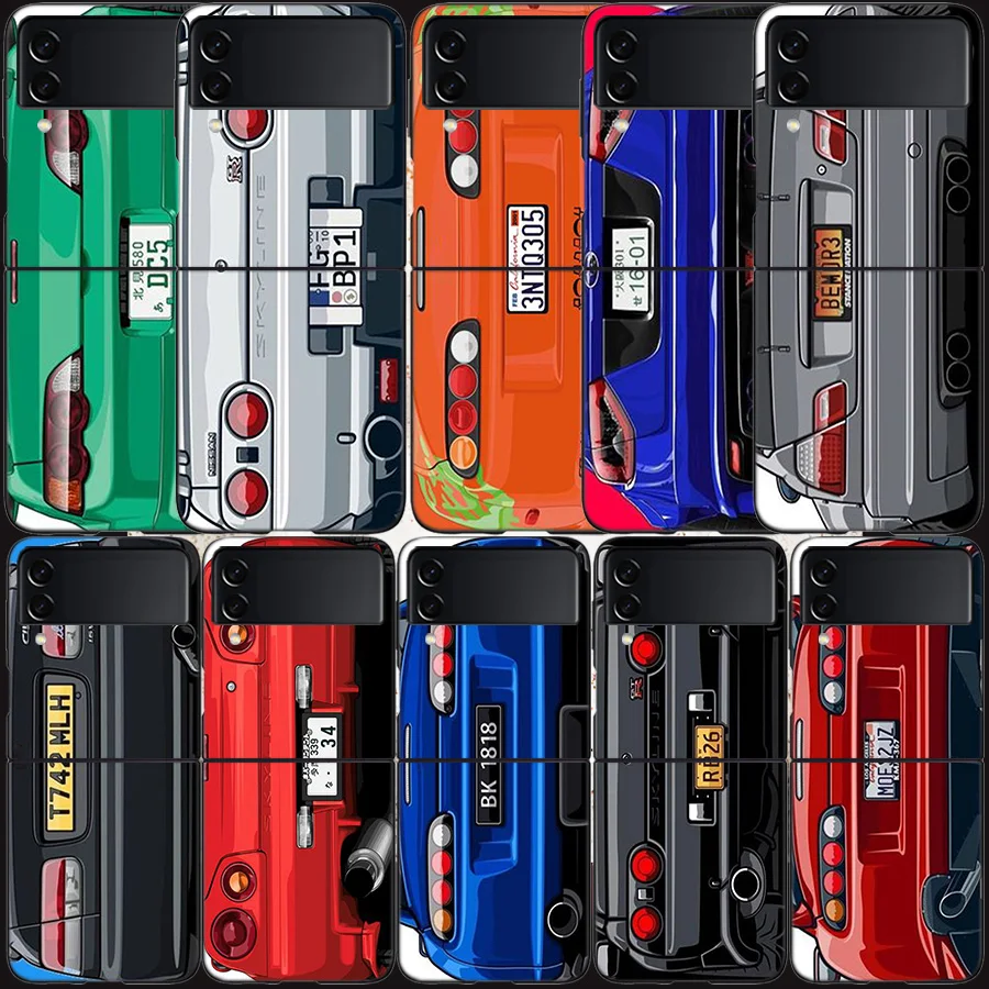 

Japan Anime Initial D Car taillight Case for Samsung Galaxy Z Flip3 Flip4 5G Black Hard Cell Phone Cover Z Flip 3 4 Luxury PC Sh