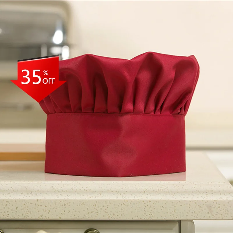

Chef Hat Baker Kitchen Cook Restaurants Catering Cap Men Women Black Red White