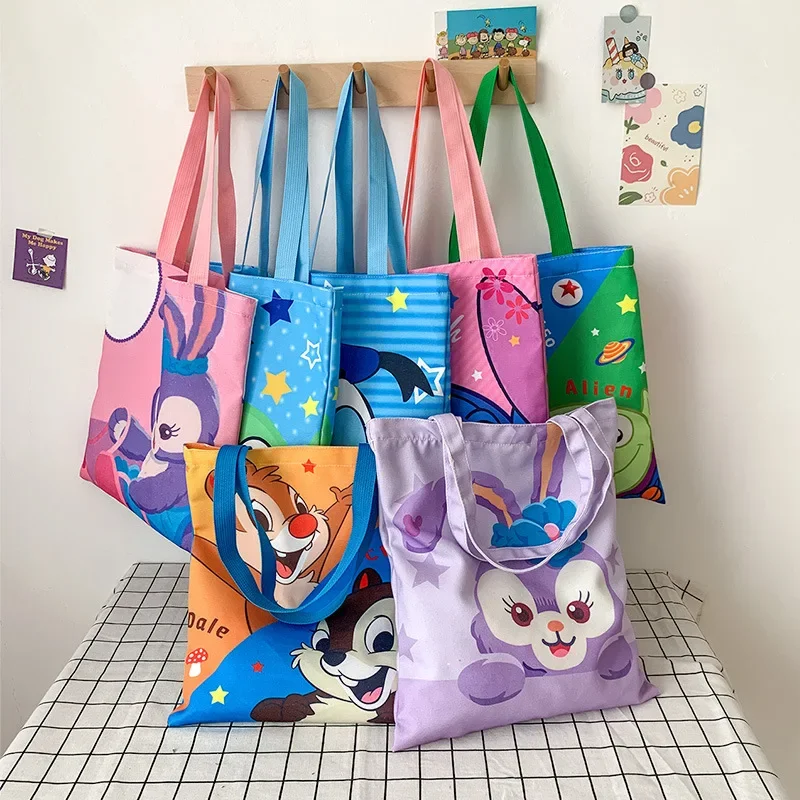 

Disney Canvas Bag Large Capacity Children's Stitch StellaLou Literary Shoulder Bag All-match Student Tutoring Bag Wholesale
