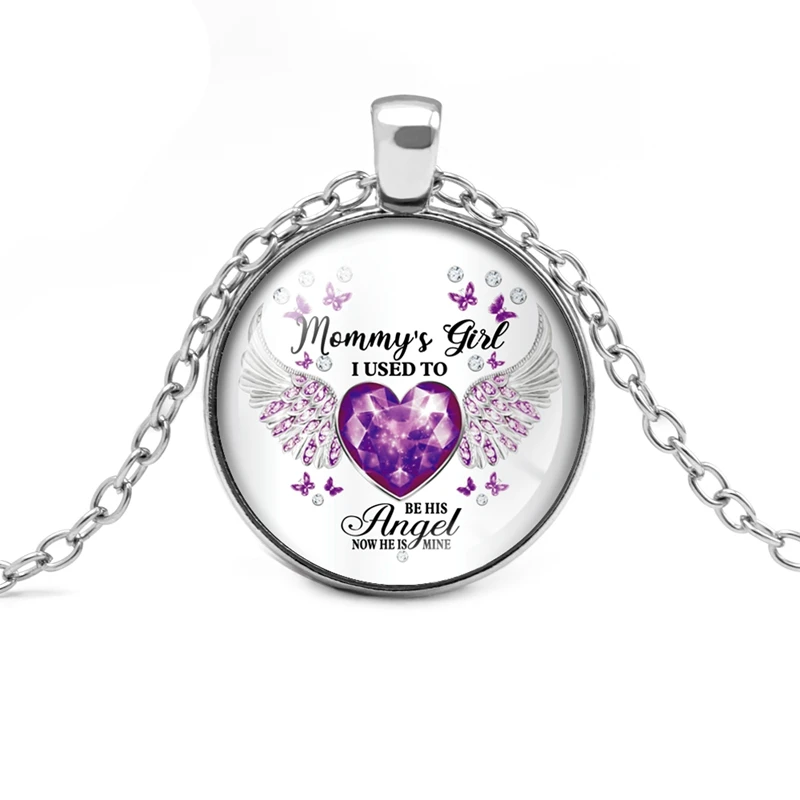 Новинка 2022 ожерелье для мамы и девочки кулон в форме сердца камень крылья ангела