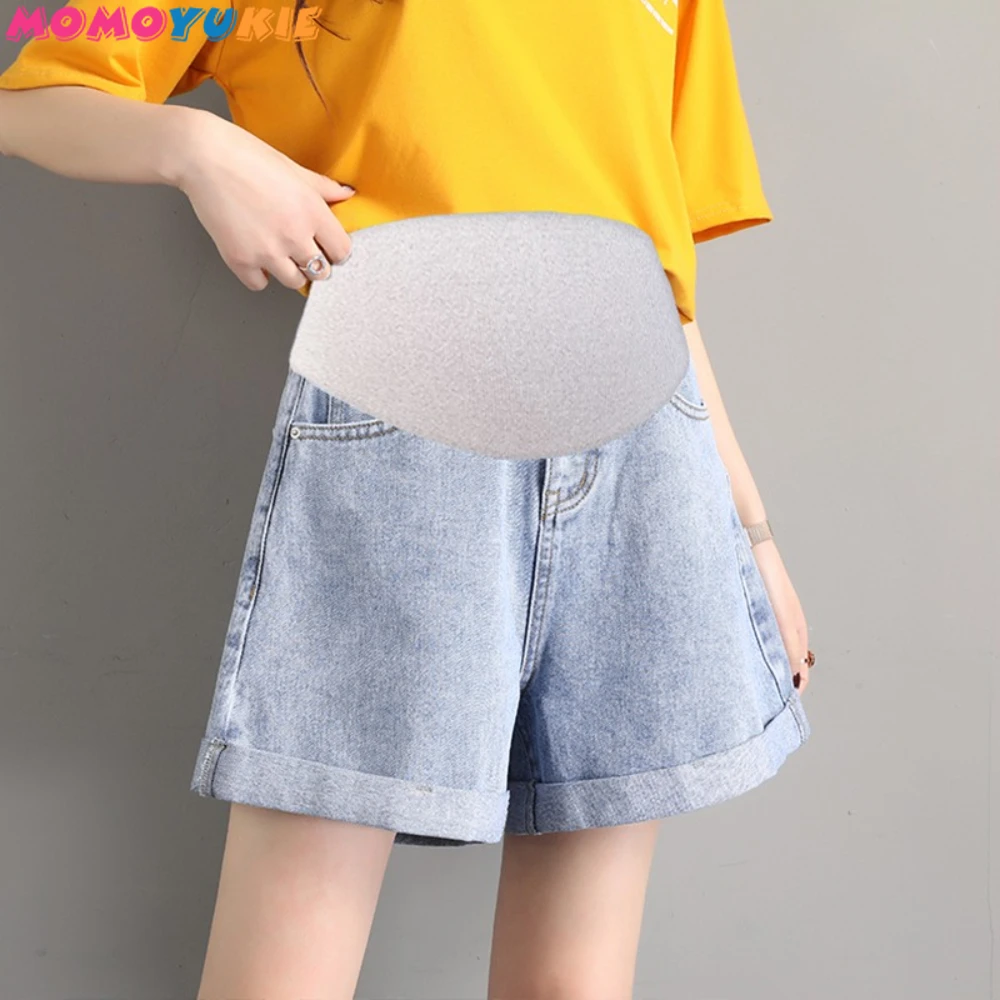 maternity Clothes for pregnant women denim shorts summer pregnancy pants woman women's clothing  grossesse ropa de maternidad