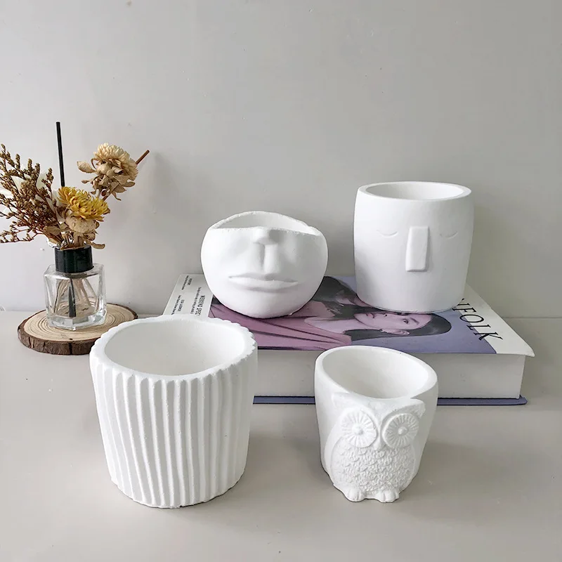 

Face Gypsum Flower Pot Mould DIY Crystal Drop Silicone Abrasive Spot