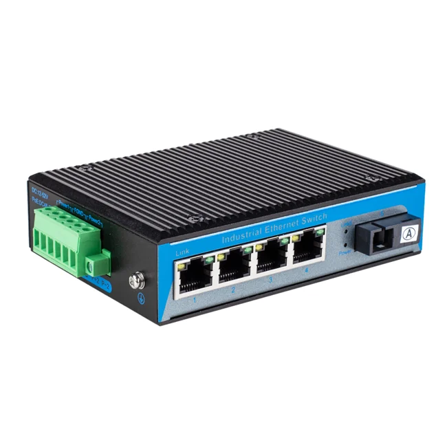 Фото Хит продаж: Высокоскоростной оптоволоконный медиаконвертер Ethernet 1.25G с 1 портом 1.25G SFP+ и 4 портами RJ45 POE для промышленного применения. №2