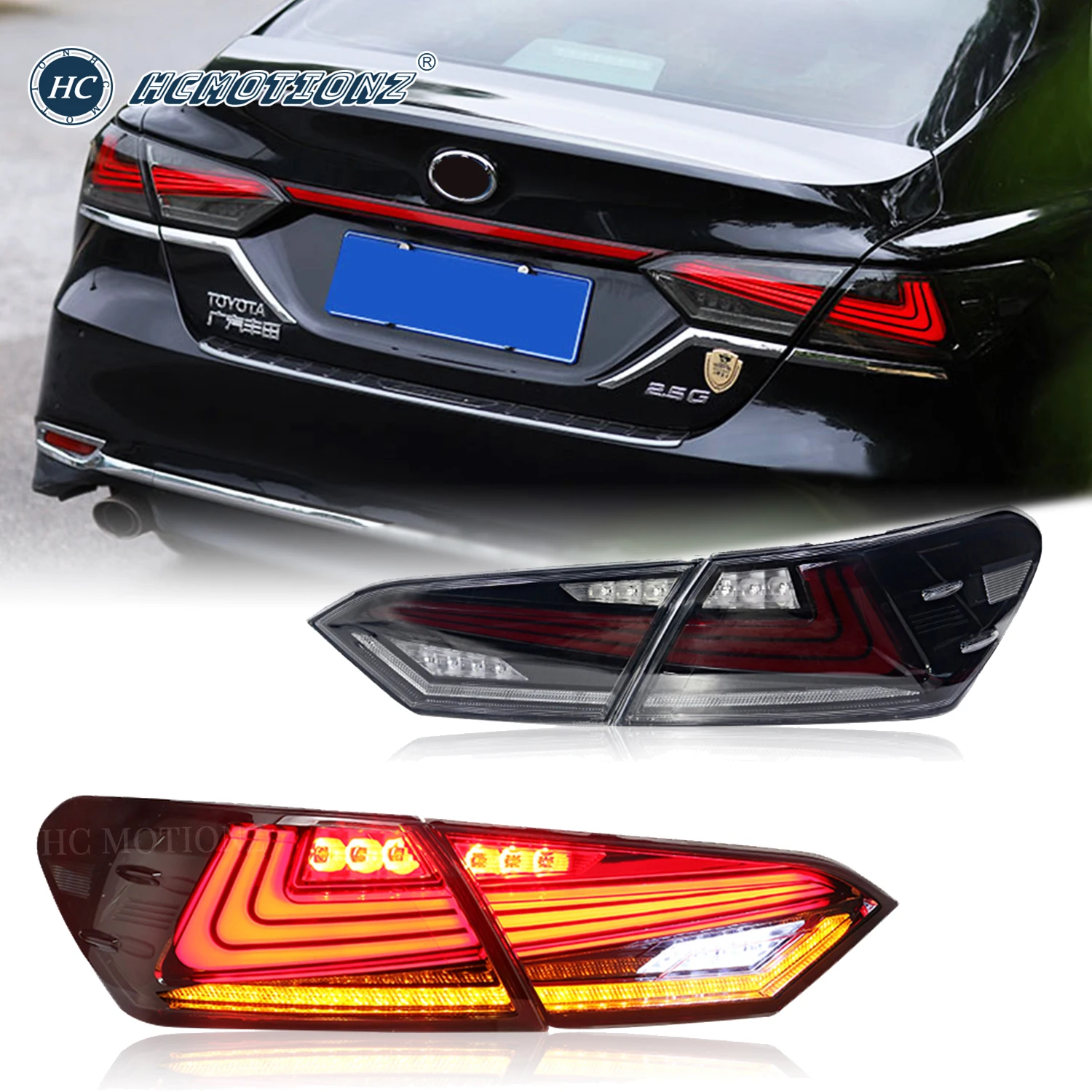 

HCMOTIONZ Car Tail Lights Assembly for Toyota Camry 2018 2019 2020 2021Auto LED Styling Back Lamps DRL Rear Lights Accessories