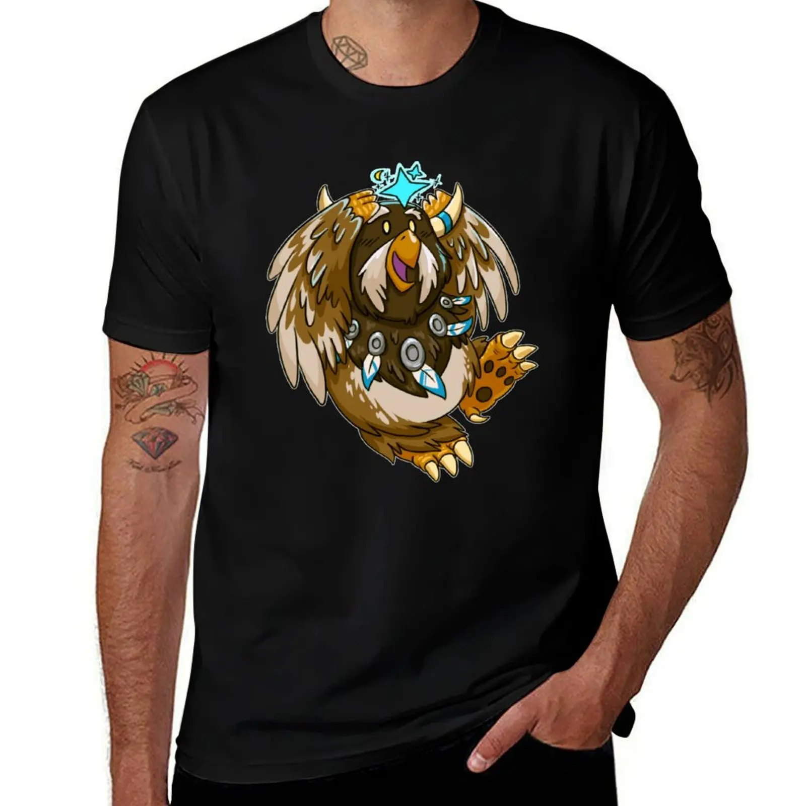 Фото Футболка Moonkin Tauren Druid, простая повседневная хлопковая футболка с короткими рукавами №1