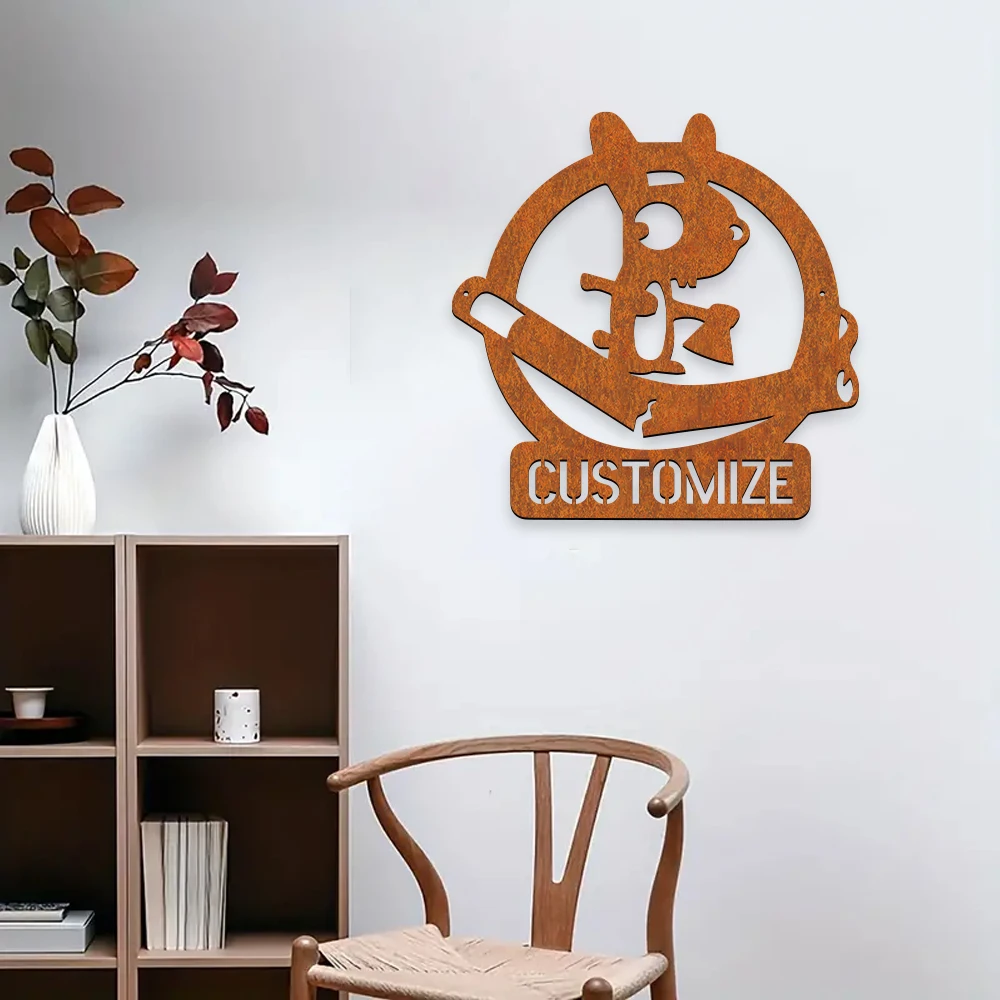 1 шт. топор кролика мультяшное индивидуальное имя металлические настенные