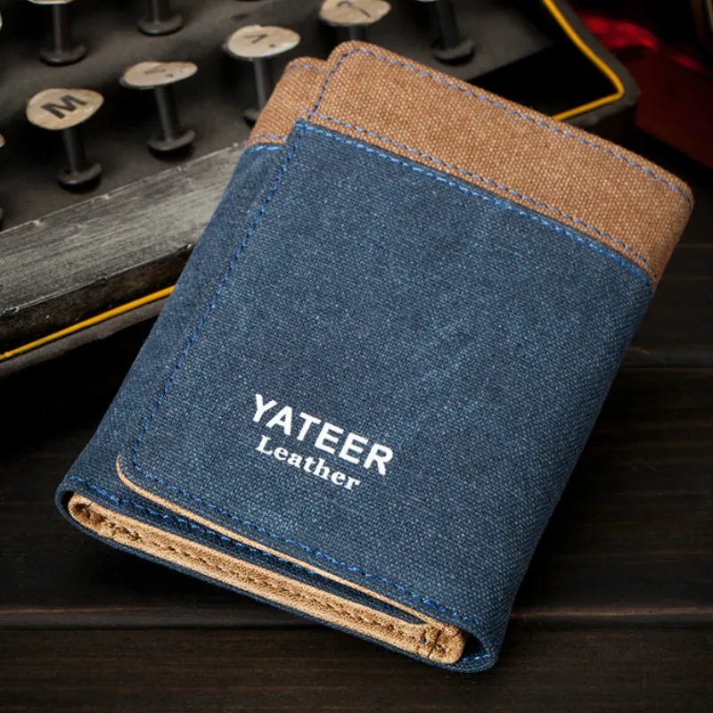 

Retro Men's Wallet Business ID Card Holders Purse Small Leather Card Wallets Short Bifold Wallet for Men Slim Purses Male Wallet