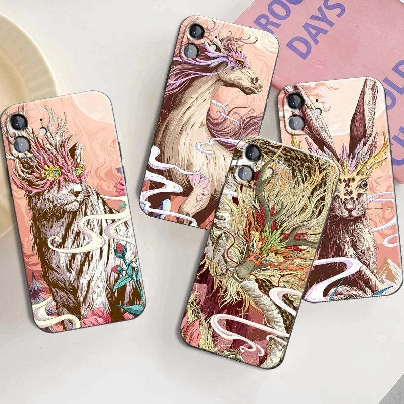 

Chinese zodiac phone case For iphone 11 12 13 mini Pro Max XS X XR 7 8 plus SE 2020 6S Soft Shockproof Animal Cases Cover Coque