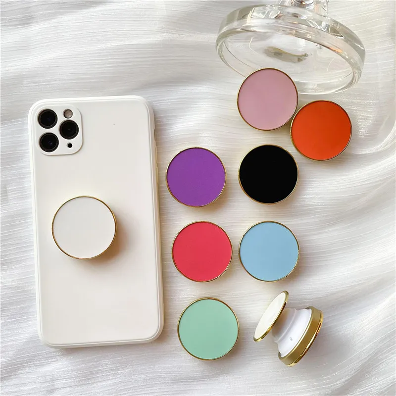 

2PCS Retro Solid Color Electroplating Phnom Penh Holder Lazy Telescopic Folding Desktop Mobile Phone Stand Holder For iPhone