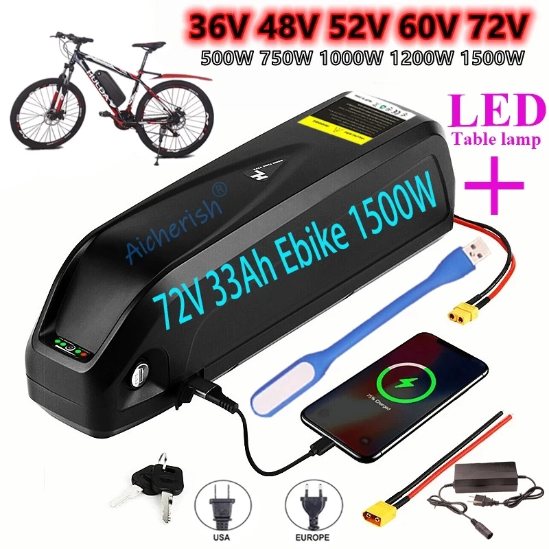 

Electric Bicycle Battery Hailong 18650 Cells Pack 48V 52V 36V 72V 17AH 21AH 33AH 750W 1000W 1500W Powerful Bicycle Li-Battery