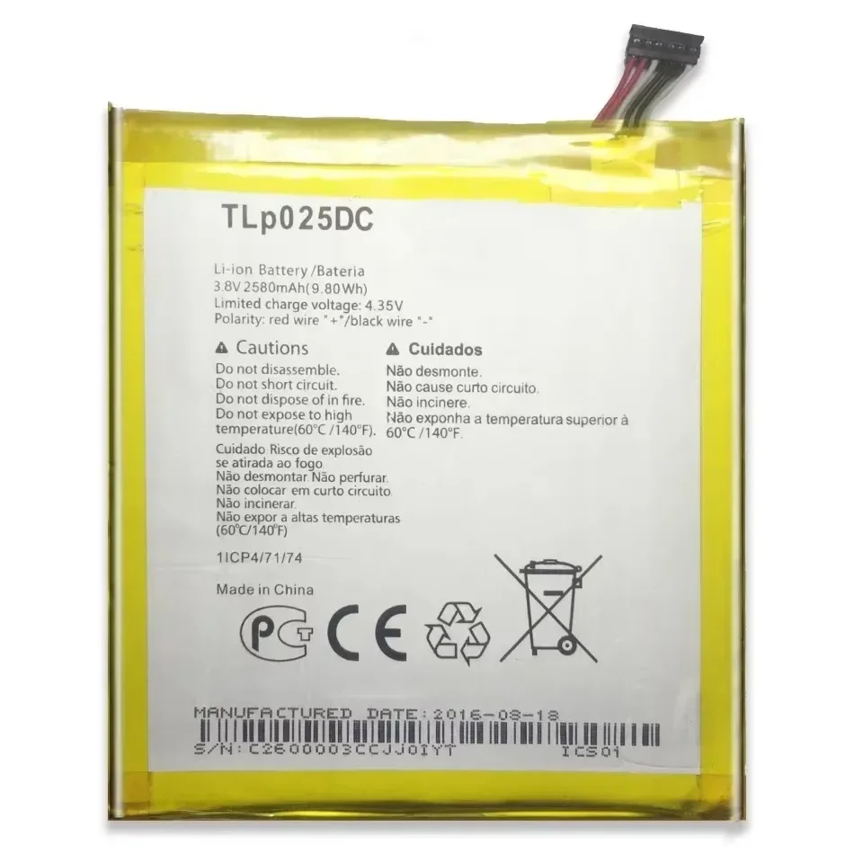 Сменный аккумулятор для Alcatel Pixi 4 6 0 OT 9001A X D 8050D OT-8050 2580 мАч TLP025DC TLp025D2 номер