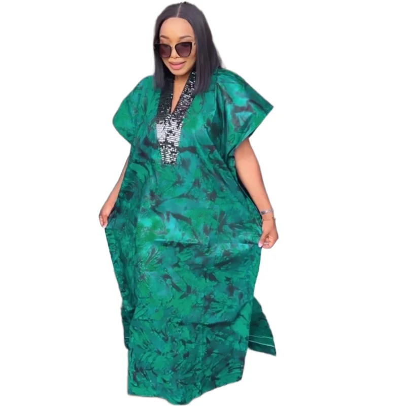 

Scarf Boubou African Maxi Dress Women Batwing Sleeve Africa Kanga Clothing Fashion New Print Loose Robe African Dress Vestidos