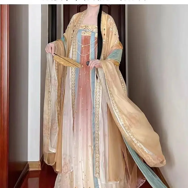 Китайская Династия Тан ханьфу старинная фотовышивка