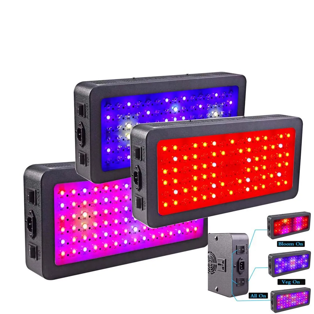 

Double Switch LED Grow Light 300W 600W 900W 1200W Full Spectrum For Indoor Tent Plants Grow LED Light Veg Bloom Mode Phyto Lamp