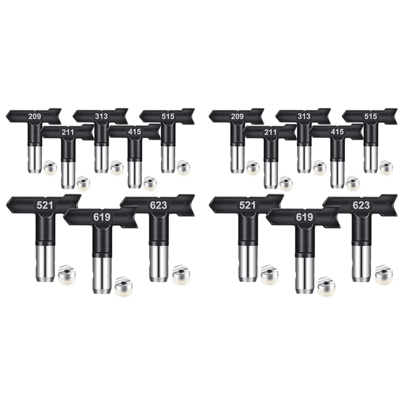 

16 Pieces Paint Sprayer Tips Reversible Spray Tip Airless Spray Nozzles Tips Airless Sprayer Spraying Machine Parts