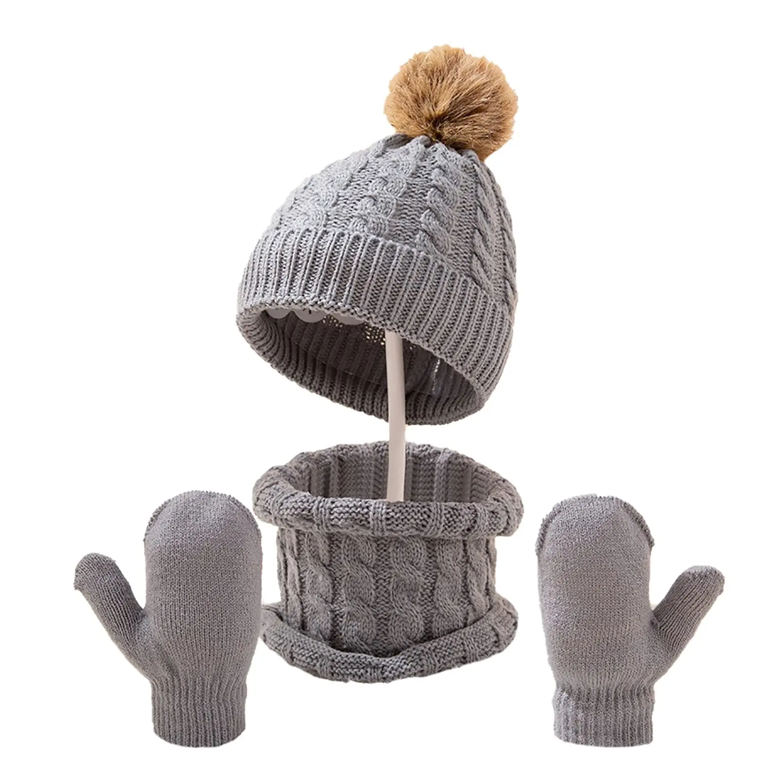 3 шт. детская зимняя шапка шарф и перчатки